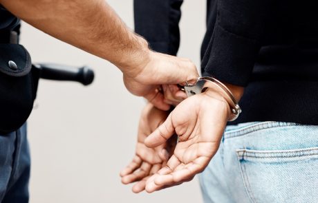 Man,,Police,And,Handcuffs,On,Criminal,For,Arrest,,Crime,Or
